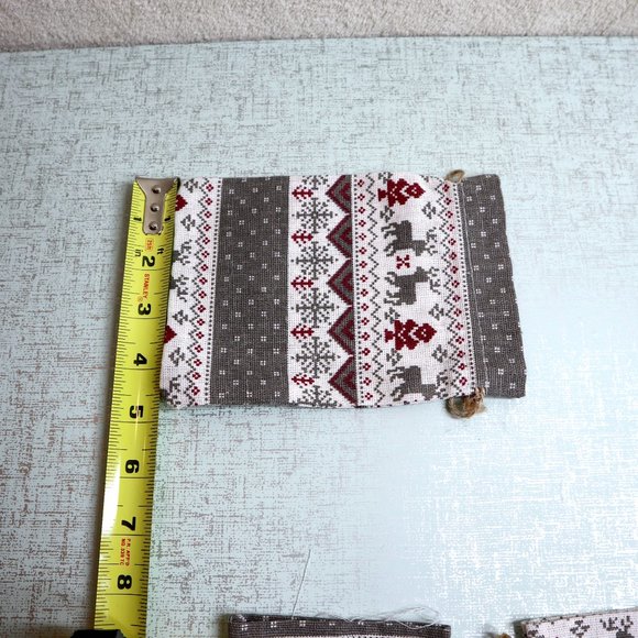 Red & Gray Christmas Burlap Bags 4 Days Xmas Countdown Calendar Stocking Grey - Picture 4 of 12